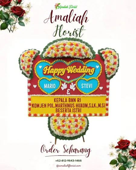 Papan Bunga Pernikahan Buko